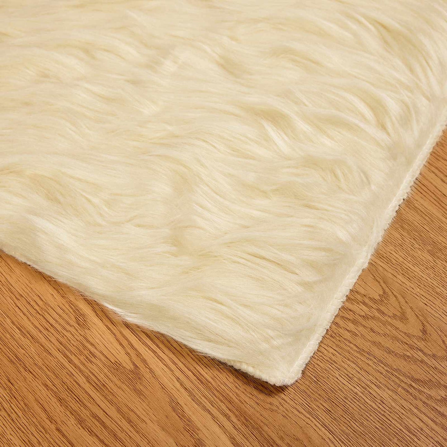 vidaXL Faux Sheepskin Rug TAFALLA Cream 160 x 160 cm Polyester