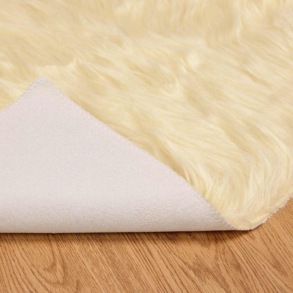 vidaXL Faux Sheepskin Rug TAFALLA Cream 160 x 160 cm Polyester