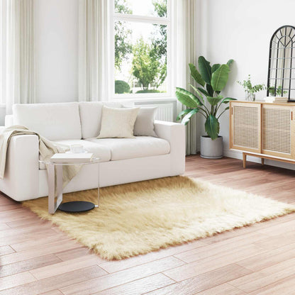 vidaXL Faux Sheepskin Rug TAFALLA Cream 160 x 160 cm Polyester