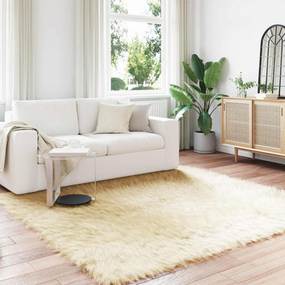 vidaXL Faux Sheepskin Rug TAFALLA Cream 240 x 240 cm Polyester