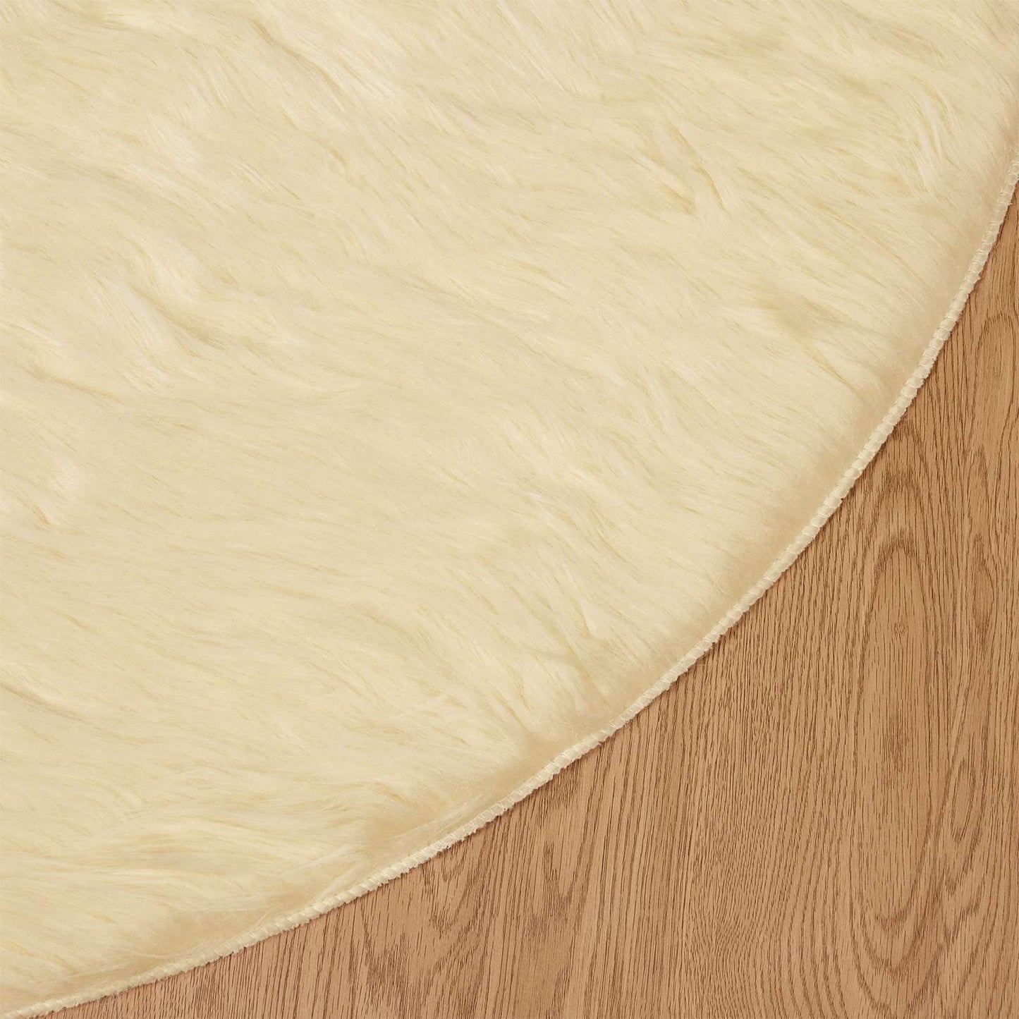 vidaXL Faux Sheepskin Rug TAFALLA Cream Ø 100 cm Polyester