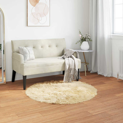 vidaXL Faux Sheepskin Rug TAFALLA Cream Ø 120 cm Polyester