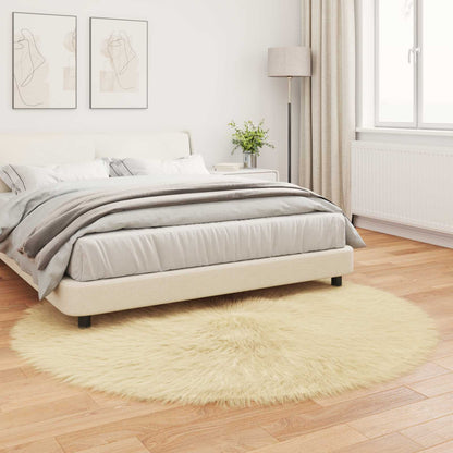 vidaXL Faux Sheepskin Rug TAFALLA Cream Ø 200 cm Polyester