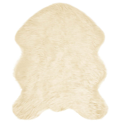 vidaXL Faux Sheepskin Rug TAFALLA Cream 50 x 80 cm Polyester