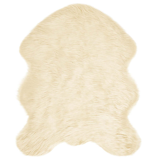 vidaXL Faux Sheepskin Rug TAFALLA Cream 50 x 80 cm Polyester