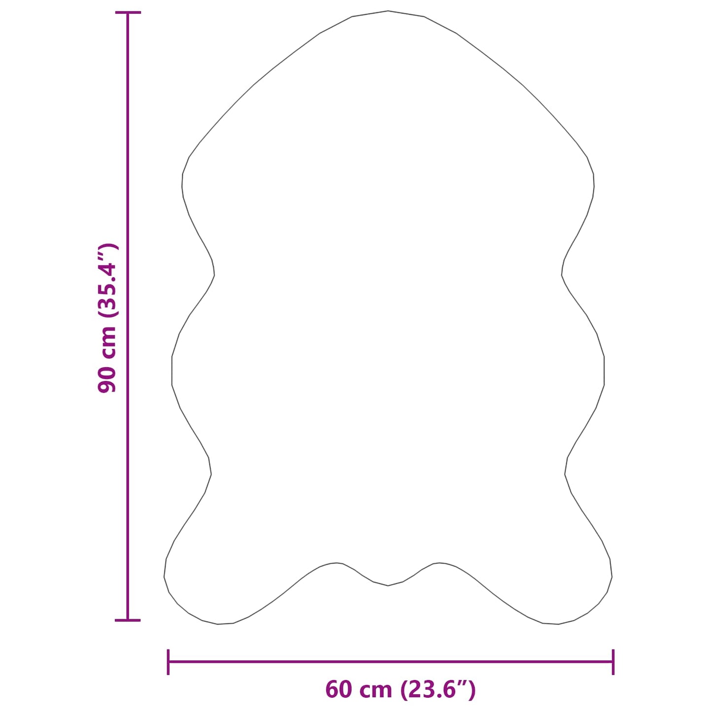 vidaXL Faux Sheepskin Rug TAFALLA Cream 60 x 90 cm Polyester