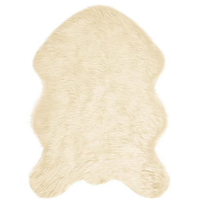 vidaXL Faux Sheepskin Rug TAFALLA Cream 60 x 90 cm Polyester