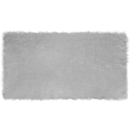 vidaXL Faux Sheepskin Rug TAFALLA Grey 60 x 110 cm Polyester