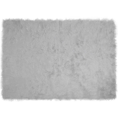 vidaXL Faux Sheepskin Rug TAFALLA Grey 140 x 200 cm Polyester