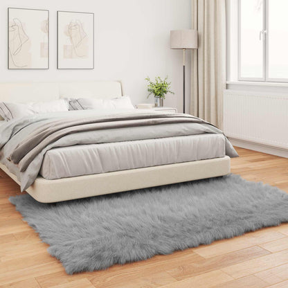 vidaXL Faux Sheepskin Rug TAFALLA Grey 160 x 230 cm Polyester