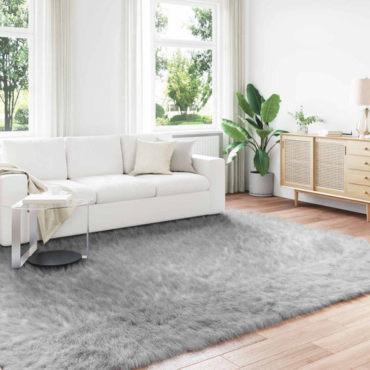 vidaXL Faux Sheepskin Rug TAFALLA Grey 240 x 340 cm Polyester