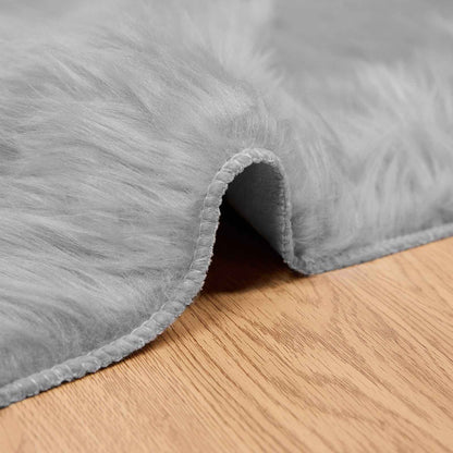 vidaXL Faux Sheepskin Rug TAFALLA Grey 160 x 160 cm Polyester