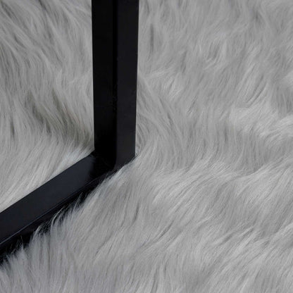 vidaXL Faux Sheepskin Rug TAFALLA Grey 160 x 160 cm Polyester