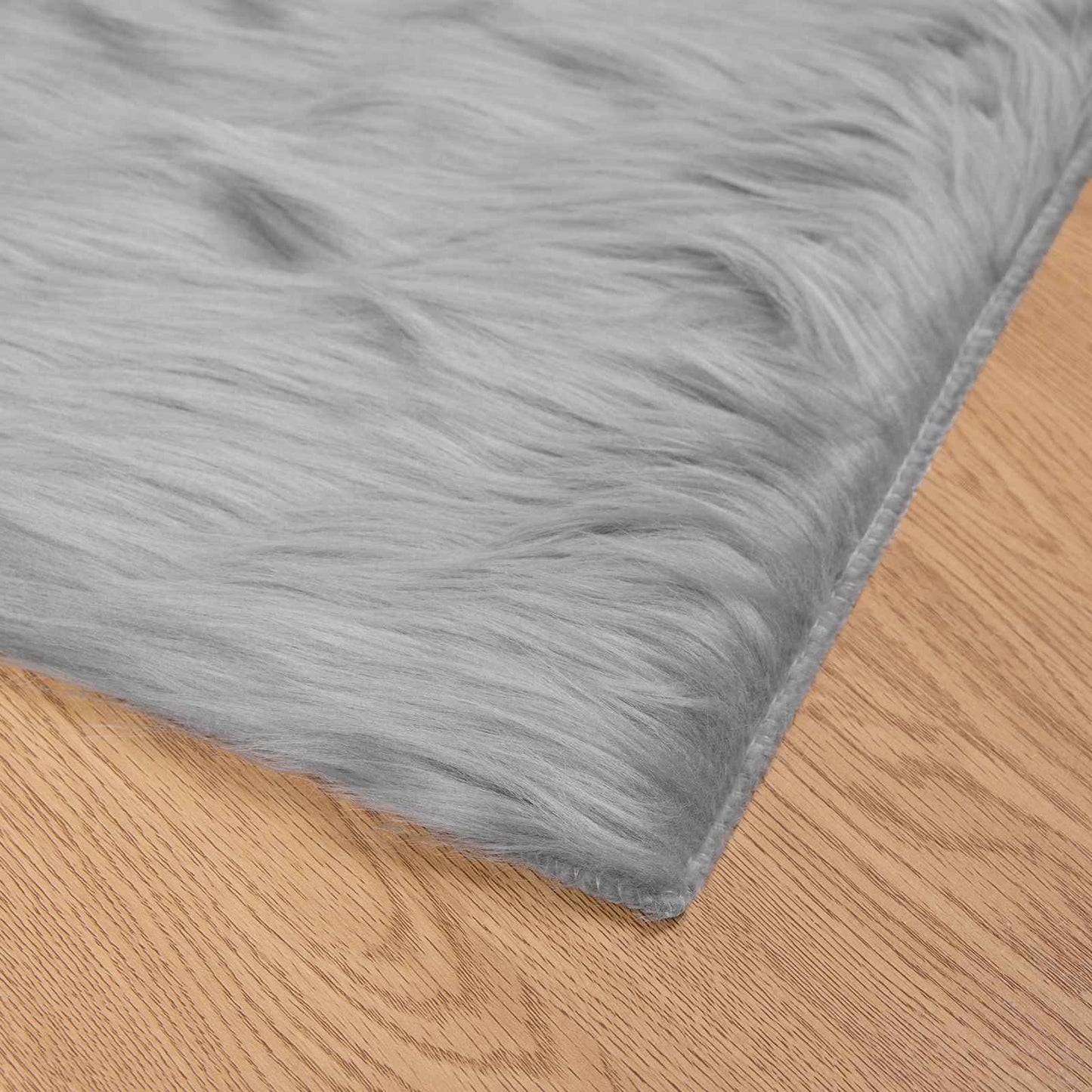 vidaXL Faux Sheepskin Rug TAFALLA Grey 160 x 160 cm Polyester