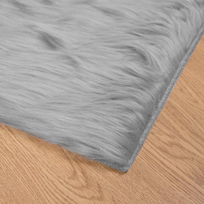 vidaXL Faux Sheepskin Rug TAFALLA Grey 160 x 160 cm Polyester