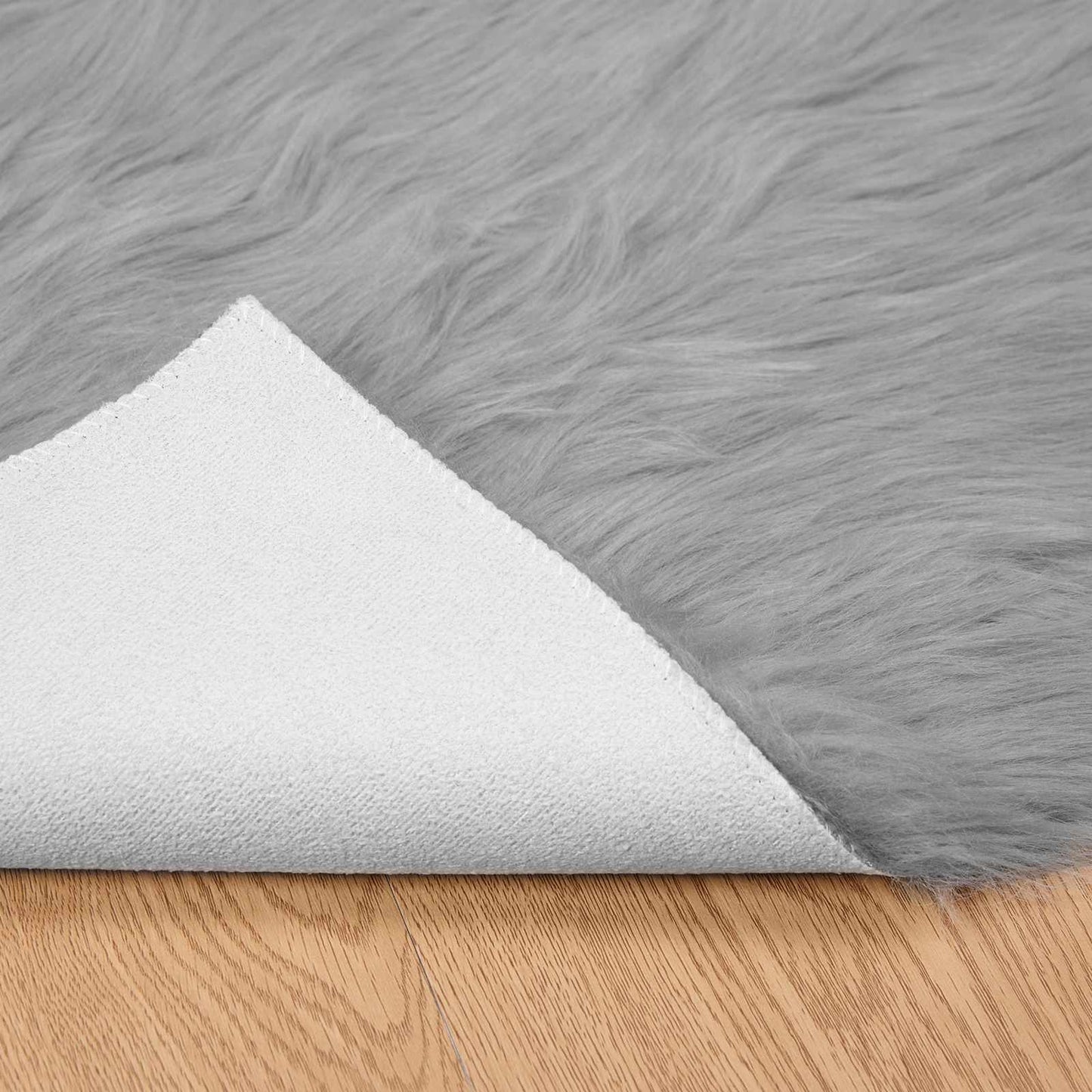 vidaXL Faux Sheepskin Rug TAFALLA Grey 160 x 160 cm Polyester