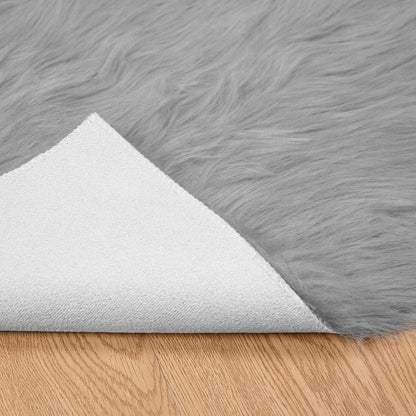 vidaXL Faux Sheepskin Rug TAFALLA Grey 160 x 160 cm Polyester