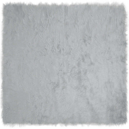 vidaXL Faux Sheepskin Rug TAFALLA Grey 160 x 160 cm Polyester