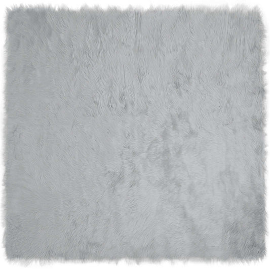 vidaXL Faux Sheepskin Rug TAFALLA Grey 200 x 200 cm Polyester