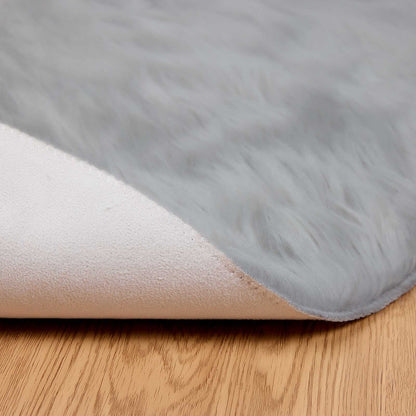 vidaXL Faux Sheepskin Rug TAFALLA Grey Ø 80 cm Polyester