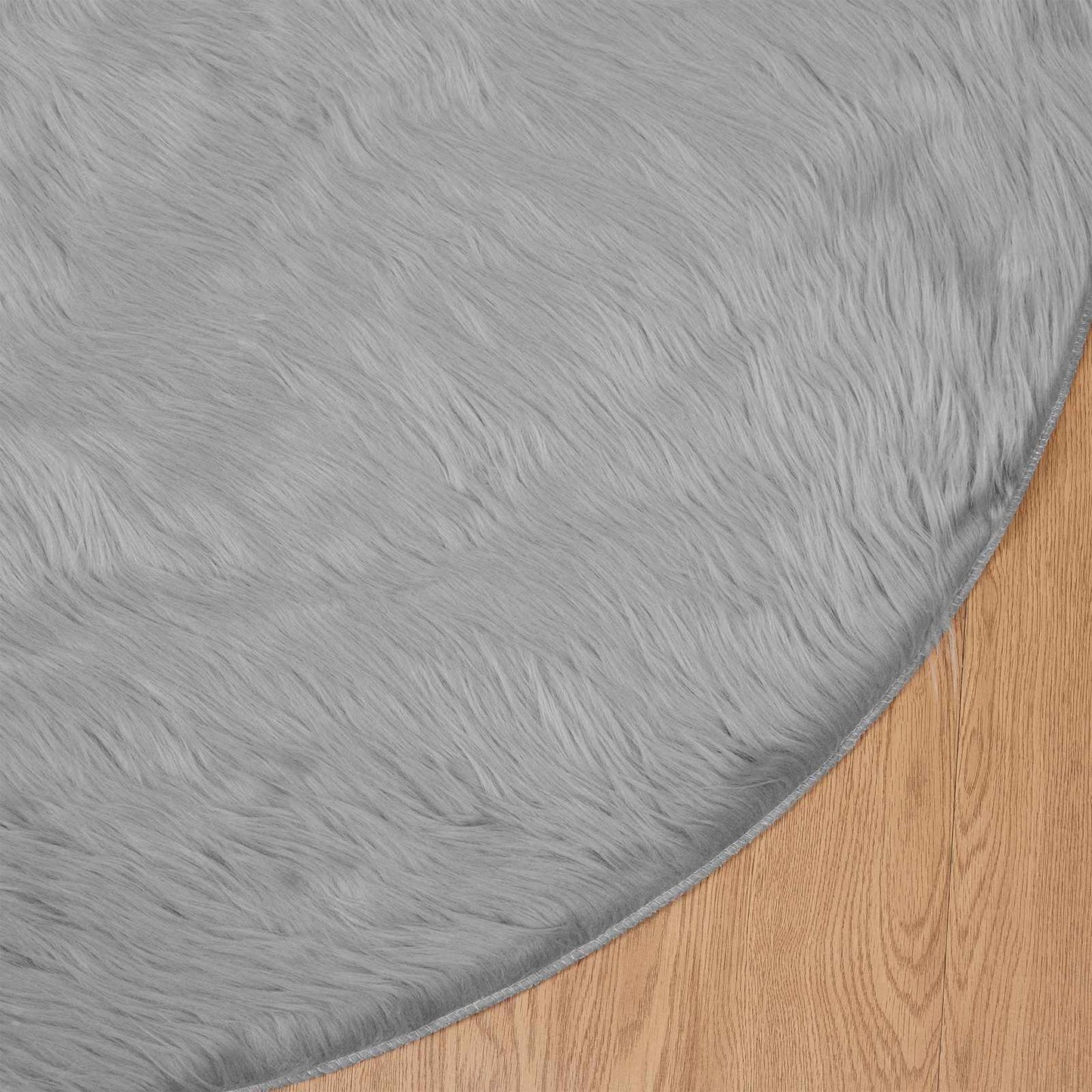 vidaXL Faux Sheepskin Rug TAFALLA Grey Ø 80 cm Polyester