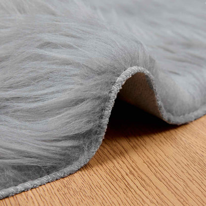 vidaXL Faux Sheepskin Rug TAFALLA Grey Ø 80 cm Polyester