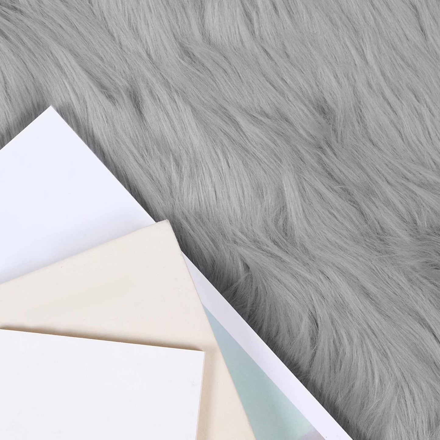 vidaXL Faux Sheepskin Rug TAFALLA Grey Ø 80 cm Polyester