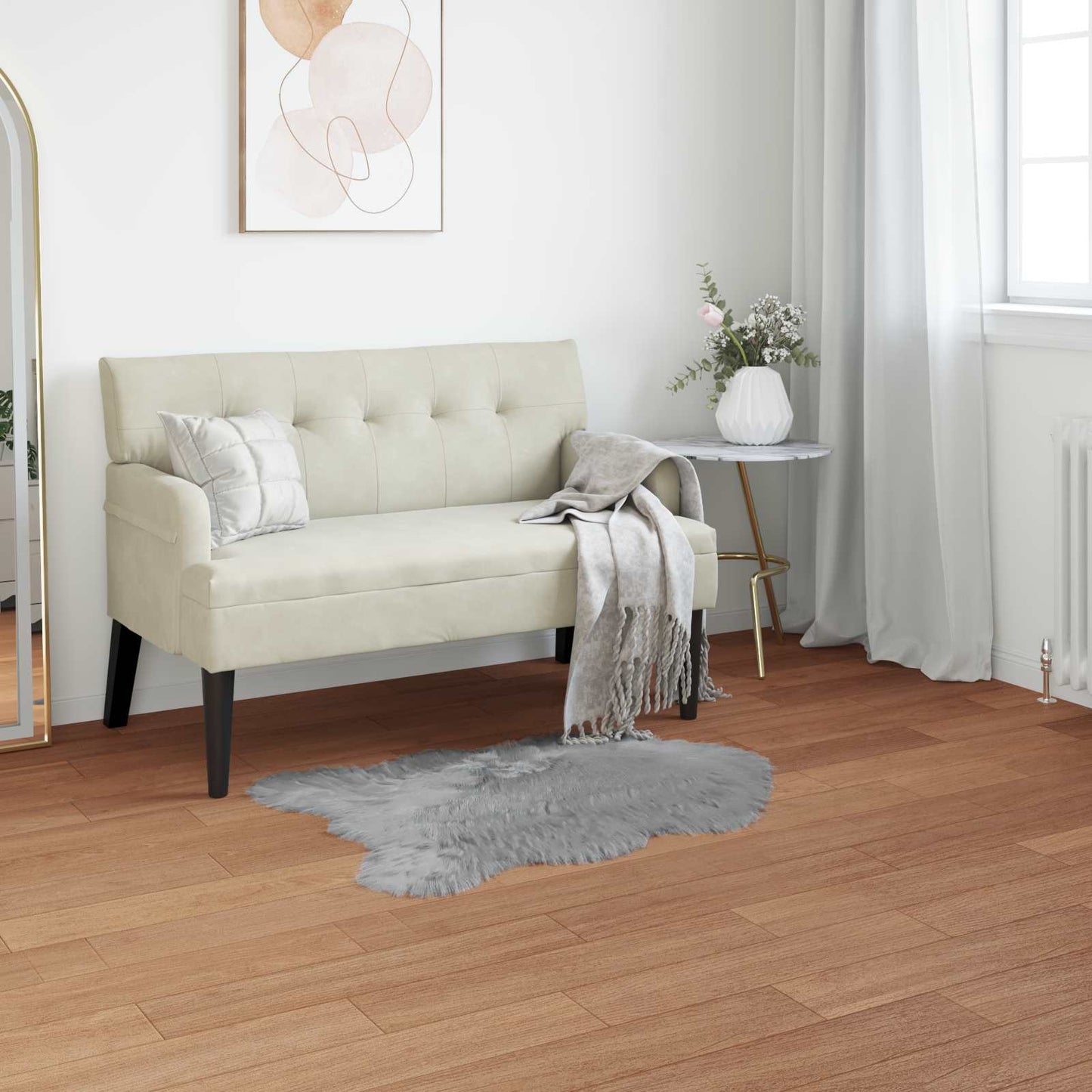 vidaXL Faux Sheepskin Rug TAFALLA Grey 60 x 90 cm Polyester