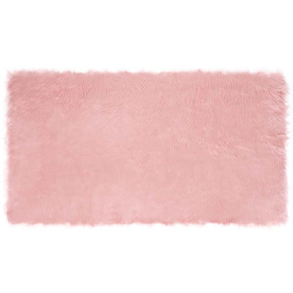 vidaXL Faux Sheepskin Rug TAFALLA Pink 60 x 110 cm Polyester