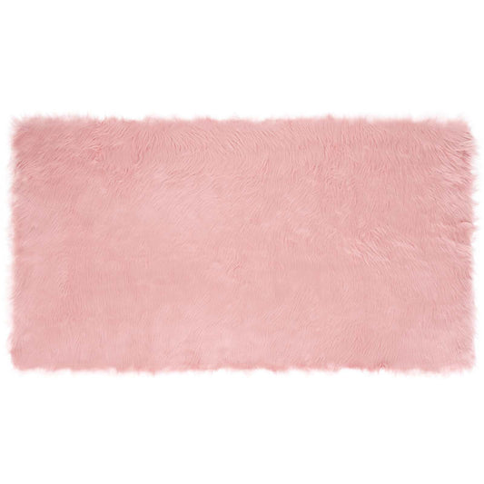 vidaXL Faux Sheepskin Rug TAFALLA Pink 60 x 110 cm Polyester