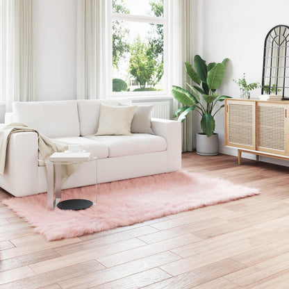 vidaXL Faux Sheepskin Rug TAFALLA Pink 80 x 200 cm Polyester
