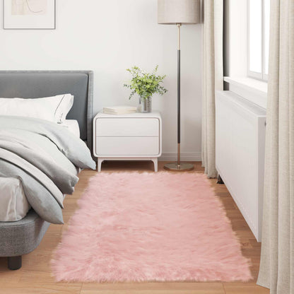 vidaXL Faux Sheepskin Rug TAFALLA Pink 80 x 200 cm Polyester