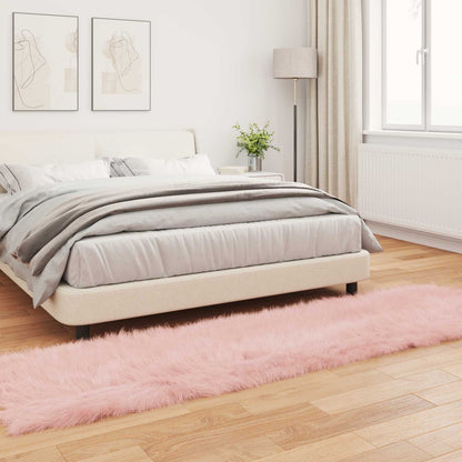 vidaXL Faux Sheepskin Rug TAFALLA Pink 80 x 250 cm Polyester