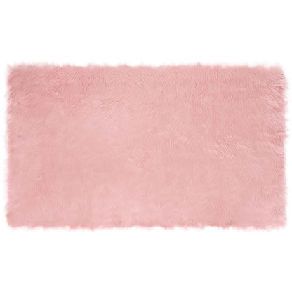 vidaXL Faux Sheepskin Rug TAFALLA Pink 100 x 200 cm Polyester