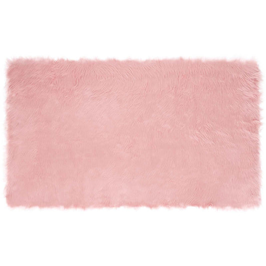 vidaXL Faux Sheepskin Rug TAFALLA Pink 100 x 200 cm Polyester