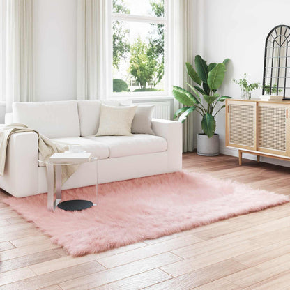 vidaXL Faux Sheepskin Rug TAFALLA Pink 120 x 170 cm Polyester