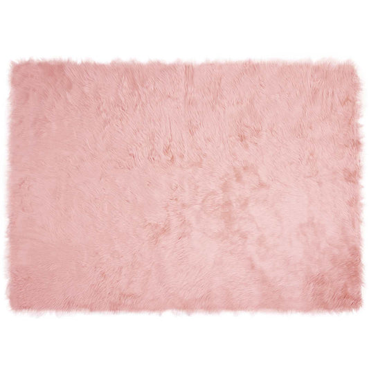 vidaXL Faux Sheepskin Rug TAFALLA Pink 120 x 170 cm Polyester