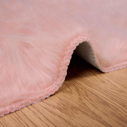 vidaXL Faux Sheepskin Rug TAFALLA Pink 200 x 280 cm Polyester