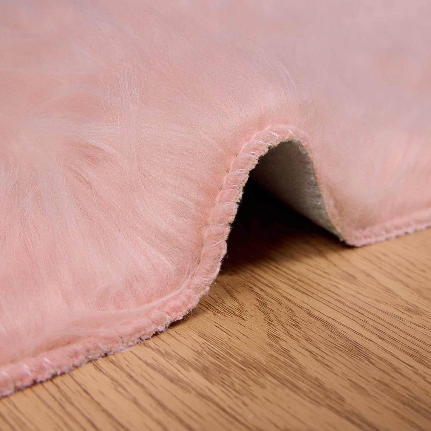 vidaXL Faux Sheepskin Rug TAFALLA Pink 160 x 160 cm Polyester