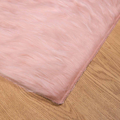 vidaXL Faux Sheepskin Rug TAFALLA Pink 160 x 160 cm Polyester