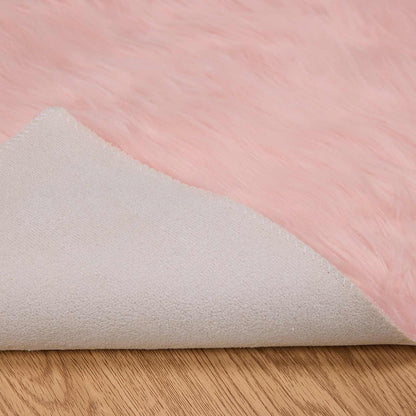 vidaXL Faux Sheepskin Rug TAFALLA Pink 160 x 160 cm Polyester