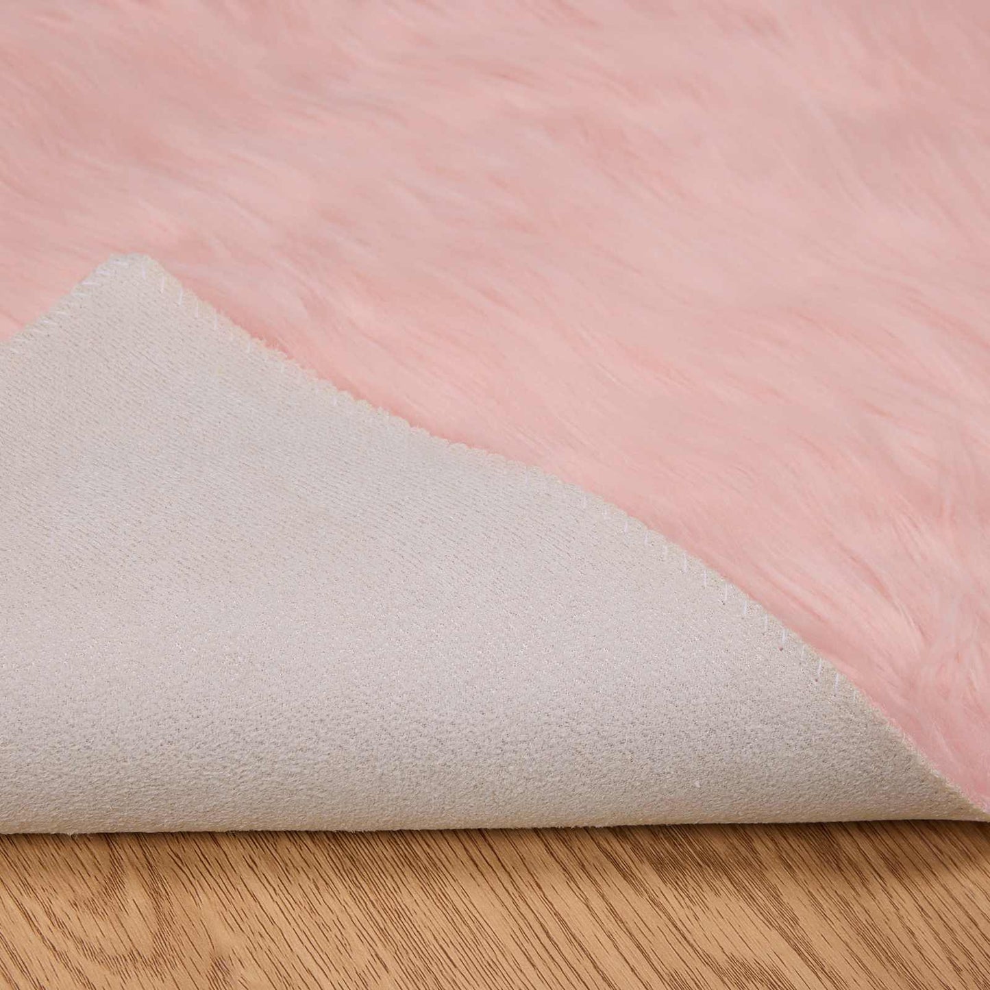 vidaXL Faux Sheepskin Rug TAFALLA Pink 200 x 200 cm Polyester