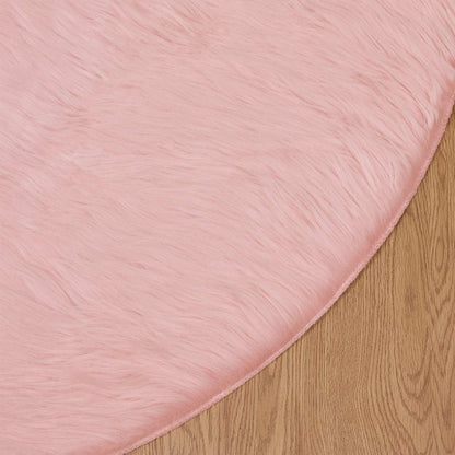 vidaXL Faux Sheepskin Rug TAFALLA Pink Ø 100 cm Polyester