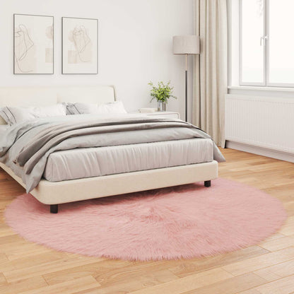 vidaXL Faux Sheepskin Rug TAFALLA Pink Ø 160 cm Polyester