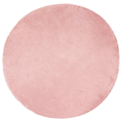 vidaXL Faux Sheepskin Rug TAFALLA Pink Ø 160 cm Polyester