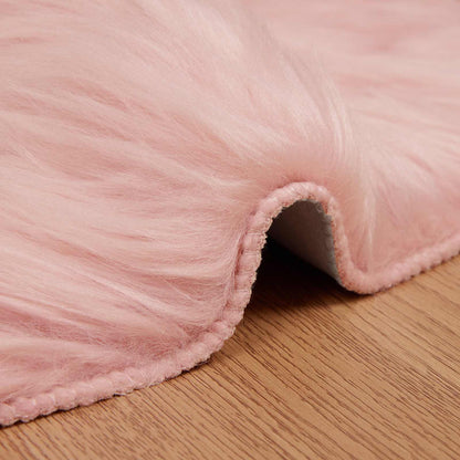 vidaXL Faux Sheepskin Rug TAFALLA Pink 50 x 80 cm Polyester