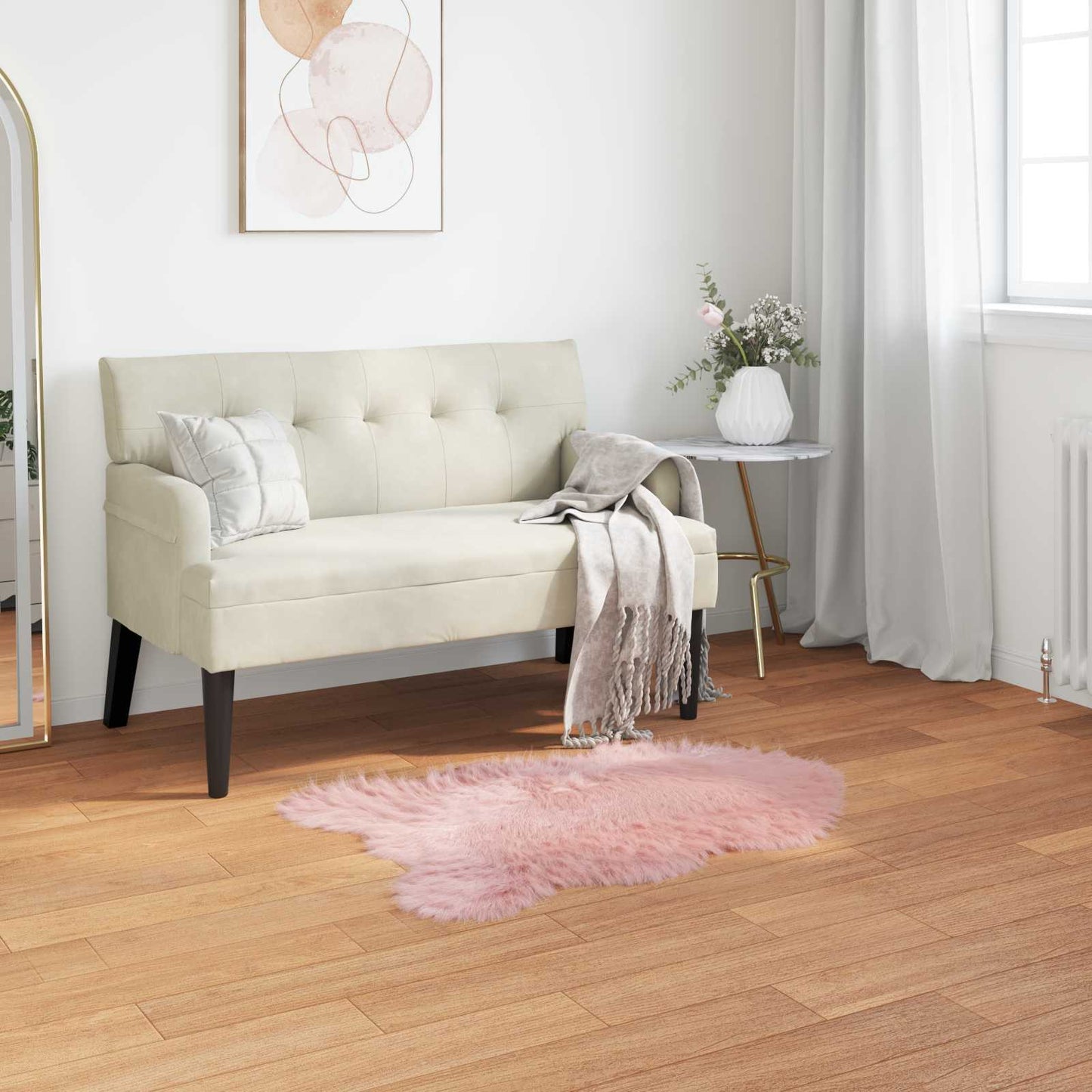 vidaXL Faux Sheepskin Rug TAFALLA Pink 80 x 120 cm Polyester