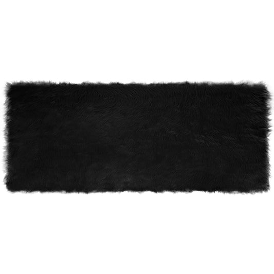 vidaXL Faux Sheepskin Rug TAFALLA Black 80 x 200 cm Polyester