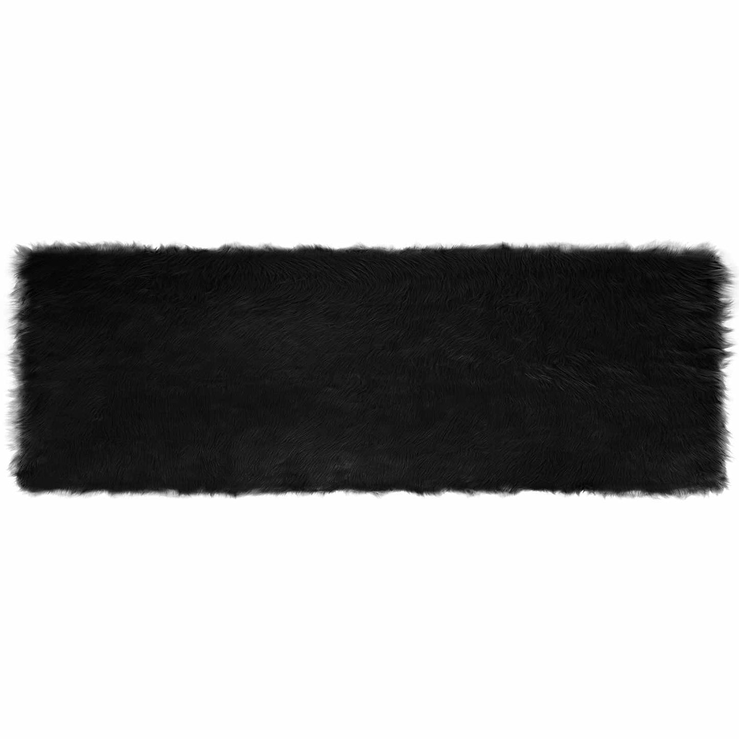 vidaXL Faux Sheepskin Rug TAFALLA Black 80 x 250 cm Polyester