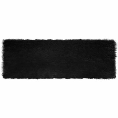 vidaXL Faux Sheepskin Rug TAFALLA Black 80 x 250 cm Polyester